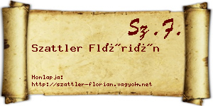 Szattler Flórián névjegykártya